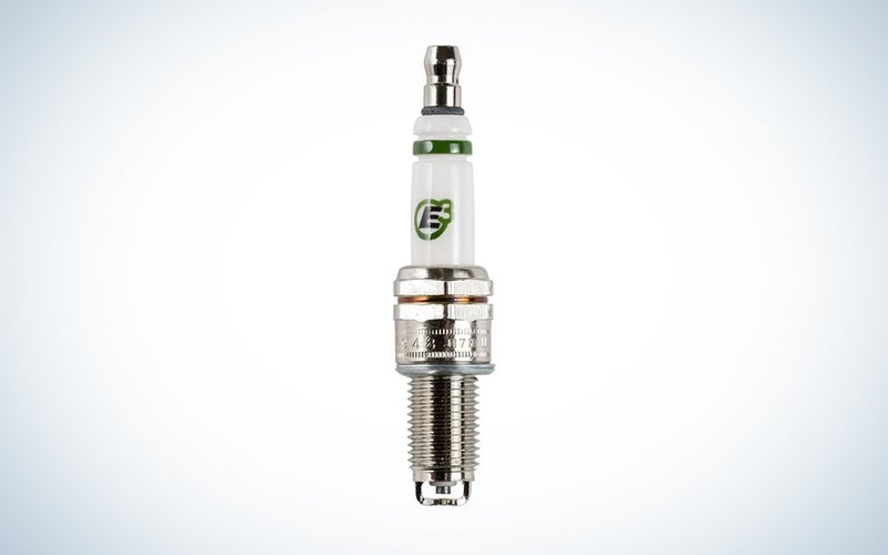 E3 Powersports Spark Plug over a white gradient